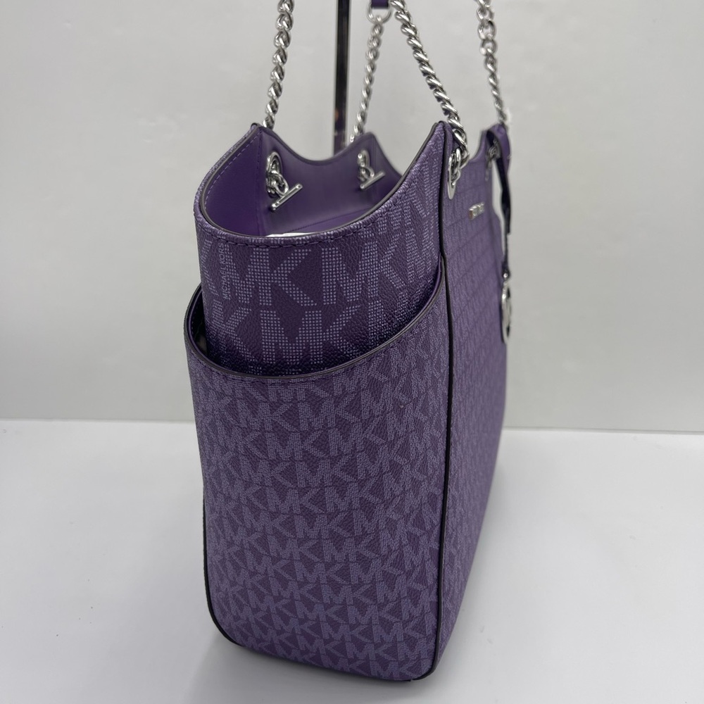 MICHAEL KORS 
Jet Set Travel Large Signature Chain Shoulder Tote Bag
Dark Purple - Picture 4 of 16
